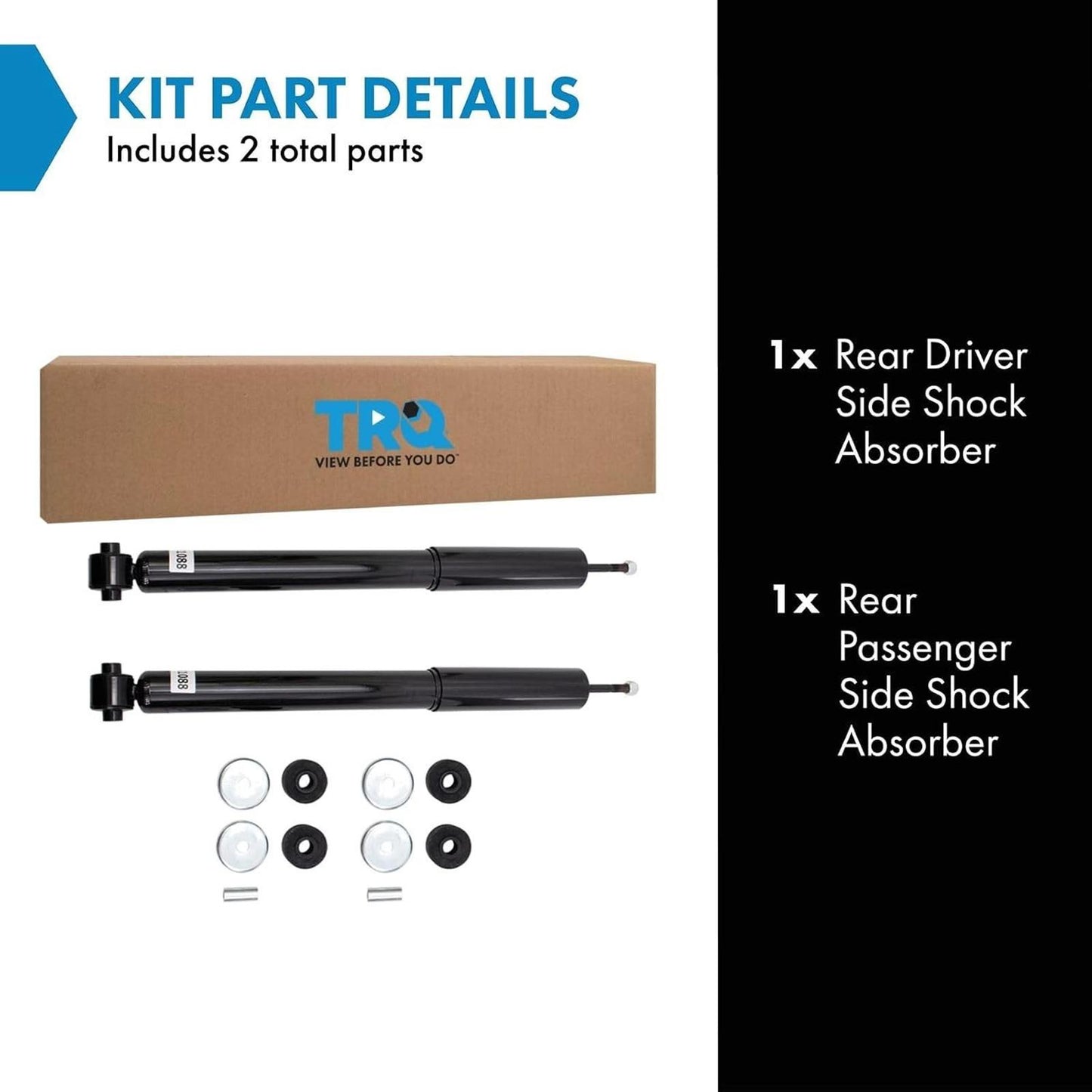 TRQ Rear Shock Absorber Set Compatible with 2011-2016 Scion tC