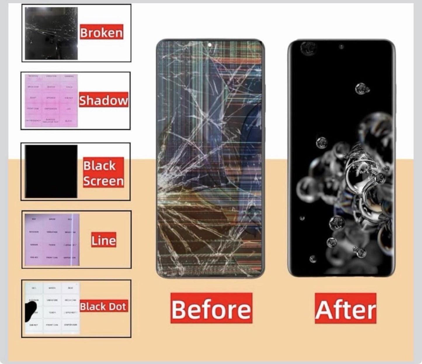 For Samsung Galaxy S20 Ultra G988 OLED LCD Touch Screen Digitizer NO FINGERPRINT