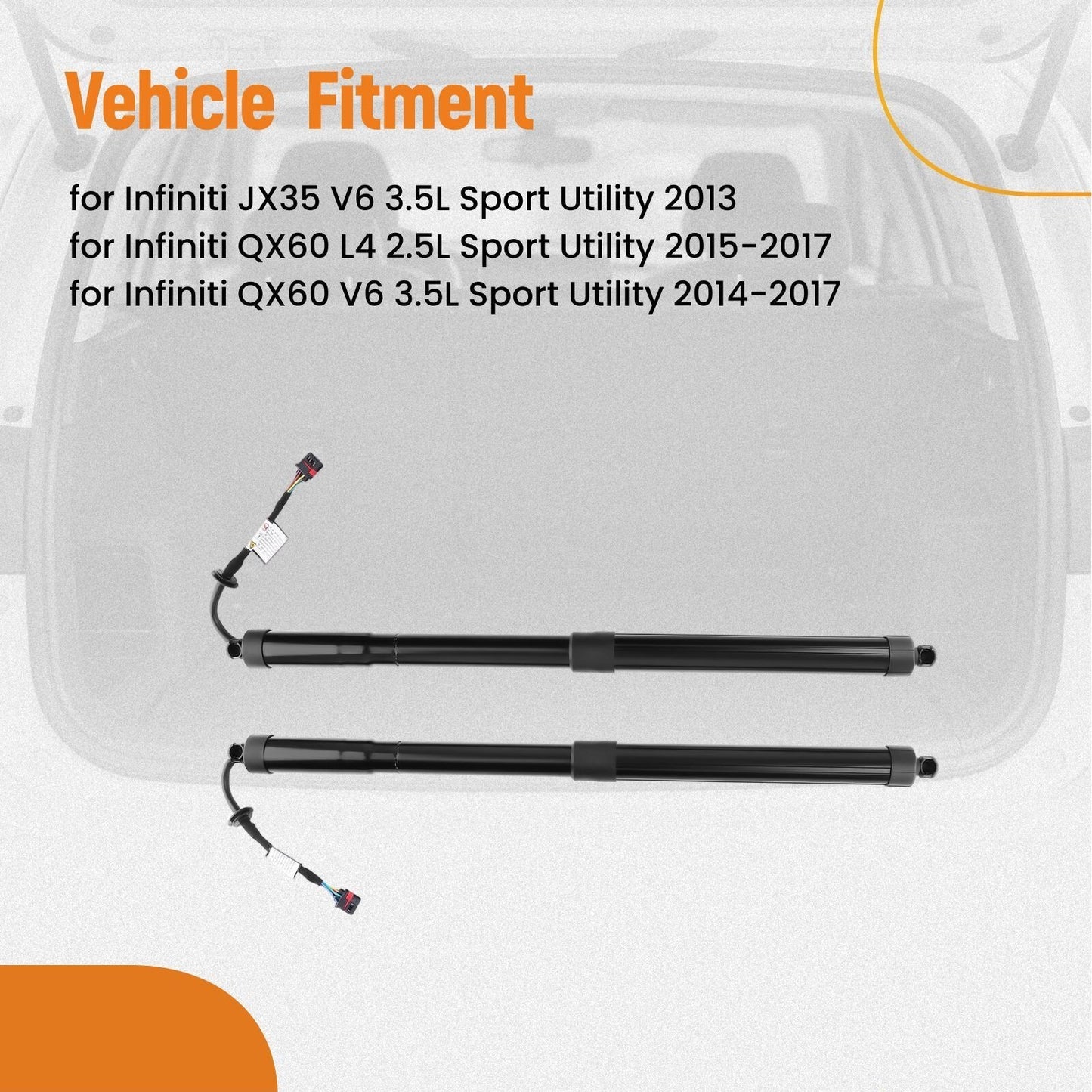 2pc Rear Electric Tailgate Trunk Lift Support for Infiniti QX60 JX35 2013-2017