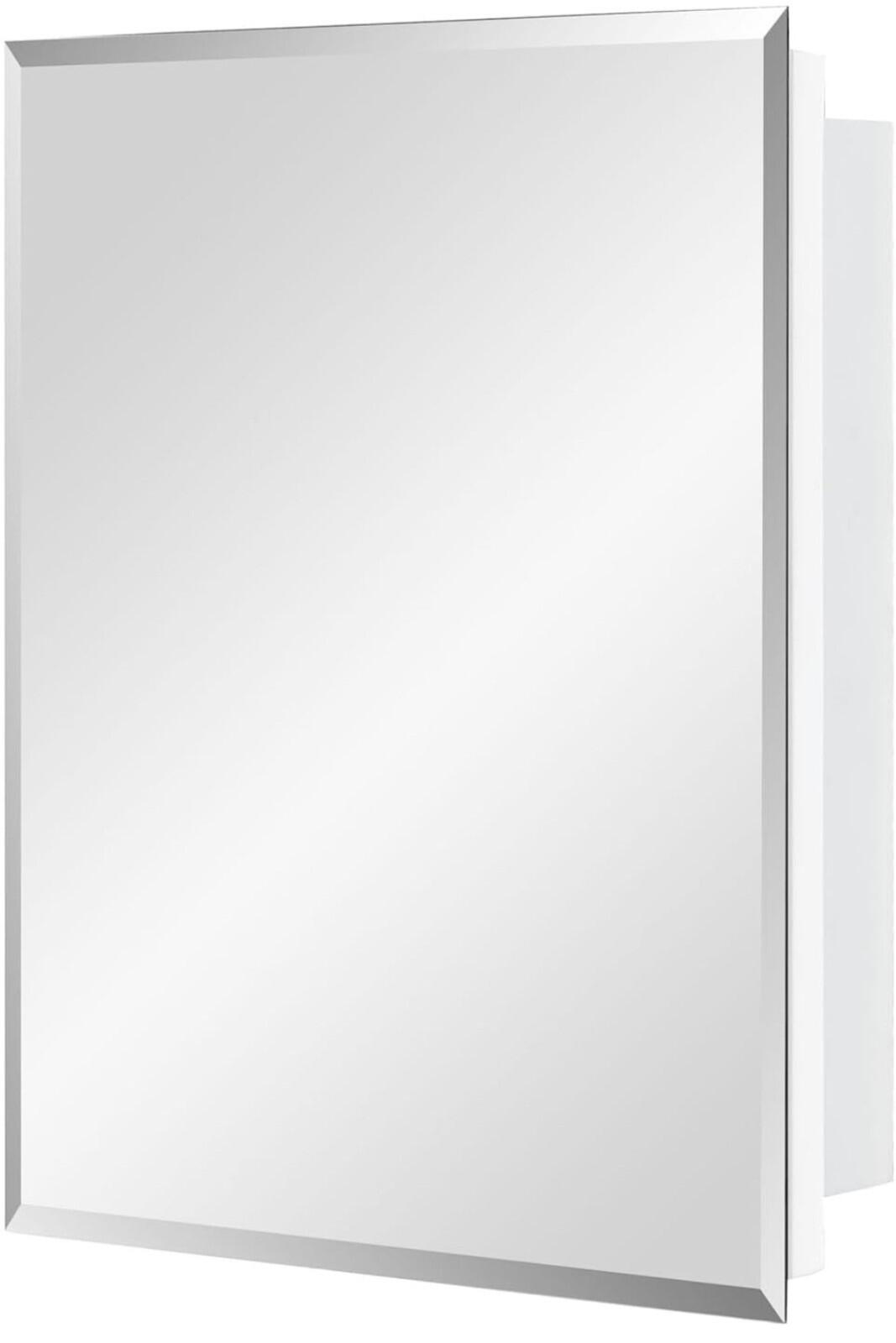 Bathroom Medicine Cabinet with Beveled Edge Mirrored Door 14 x 18 inch, Recessed