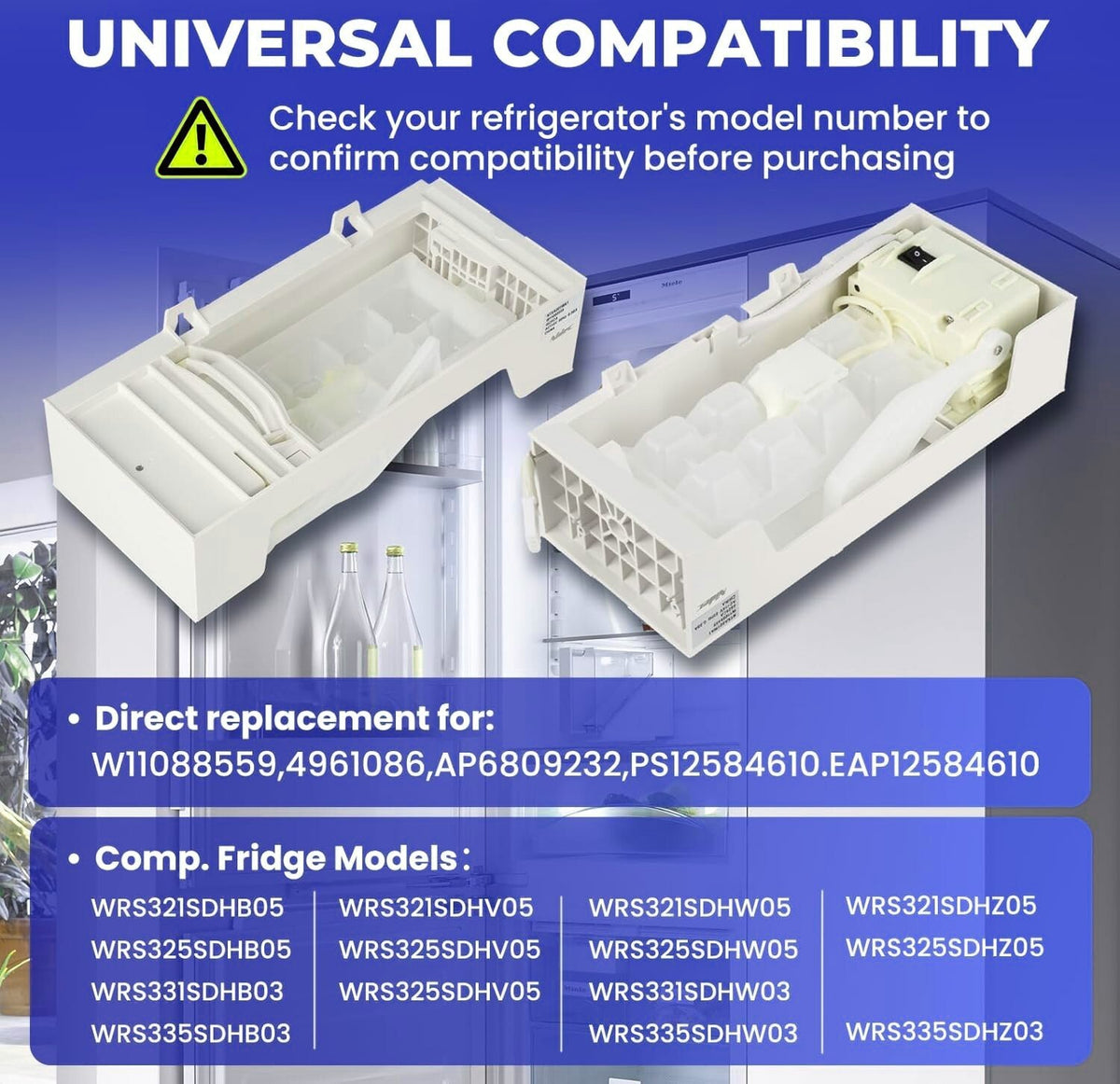 W11284458 Ice Maker Assembly Fits for Whirlpool Replaces W11088559 AP6809232