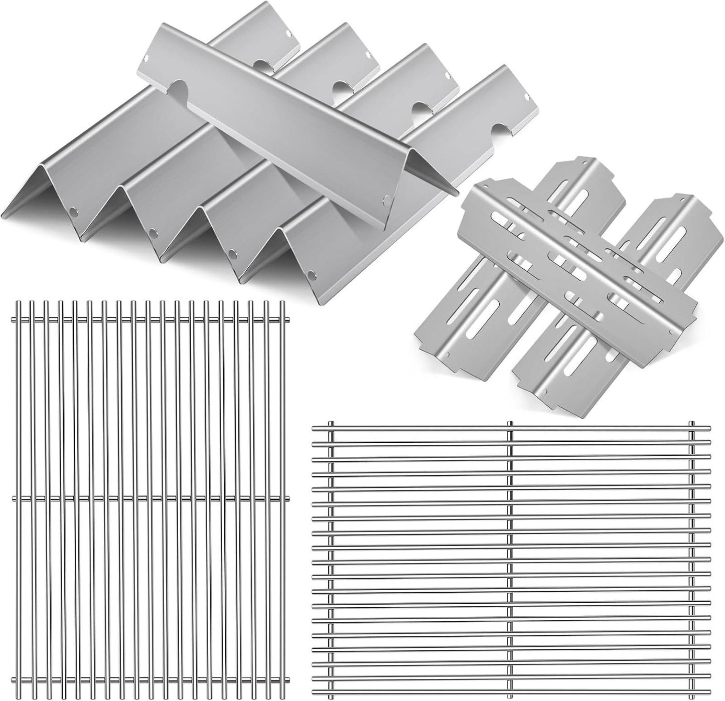 Stainless Steel Grill Flavorizer Bar Heat Plates with 2 Pack Grates BBQ Gas Gril
