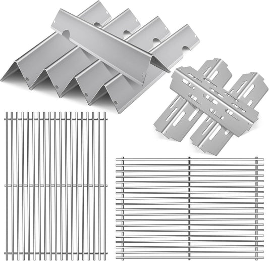 Stainless Steel Grill Flavorizer Bar Heat Plates with 2 Pack Grates BBQ Gas Gril