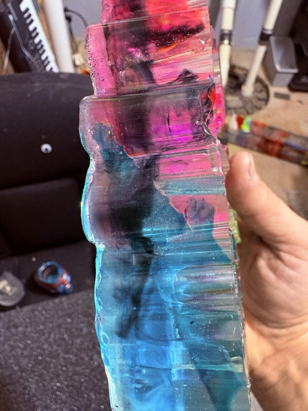 Flower Handmade Epoxy Resin Ash Tray Multicolored Layered A Define Center Piece