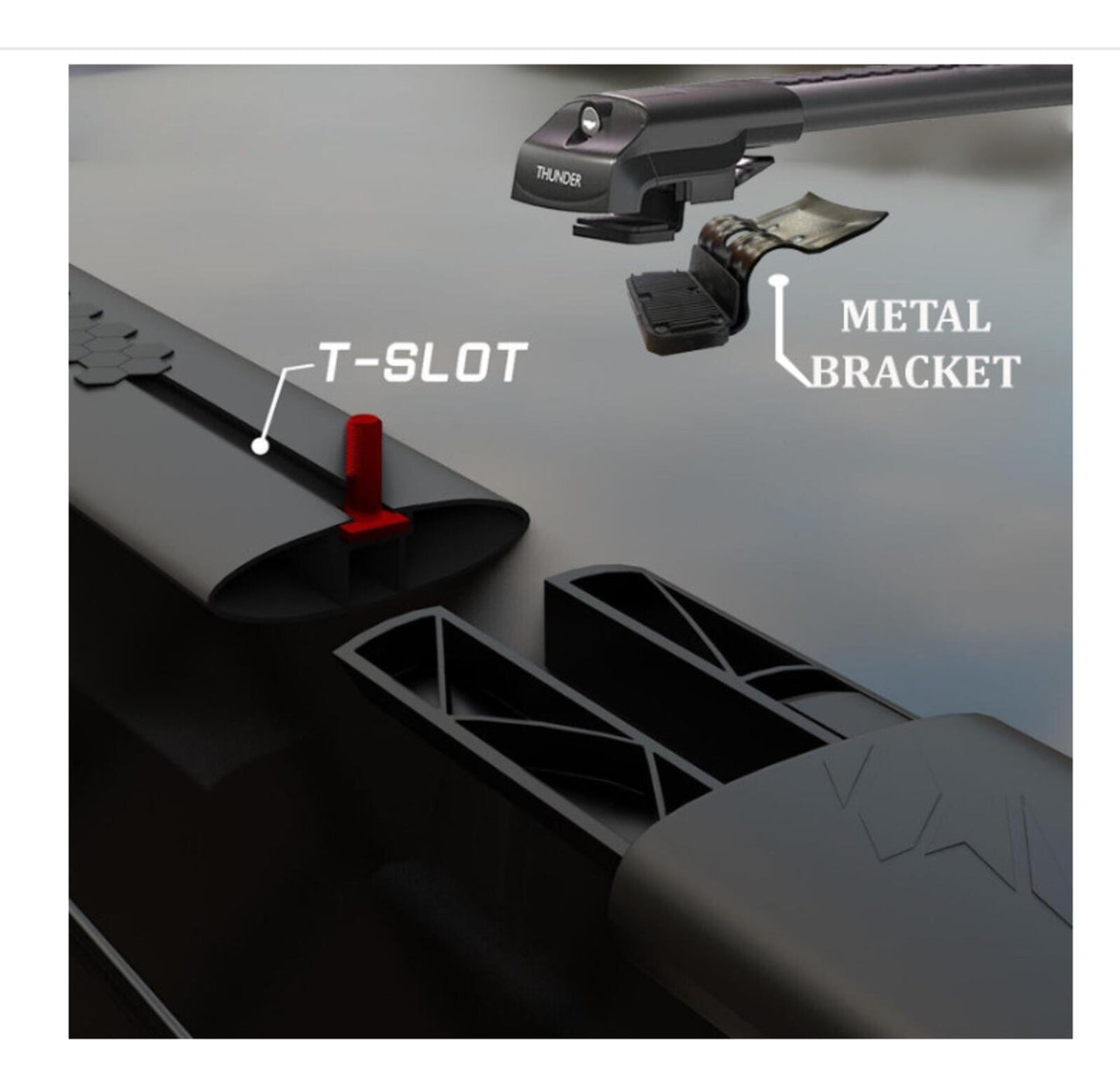 Roof Racks Cross Bars for Hyundai Santa Fe 2024-26 Aluminum Black-Gray lockable