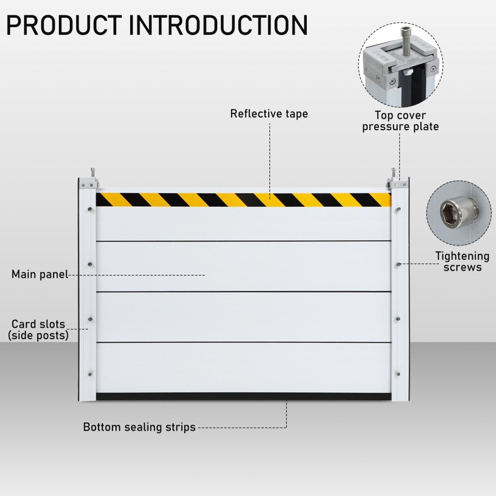 Flood Barrier for Home Aluminum Alloy Garage Door Water Barrier H31.5in W3.5FT
