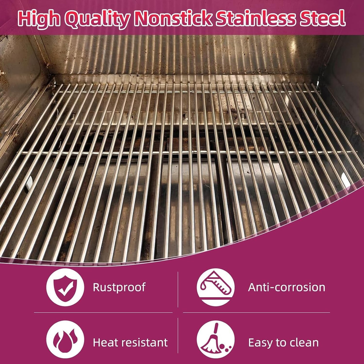27inch Stainless Steel Grill Steel Wire Cooking Grid Rock Grates Chargriller +