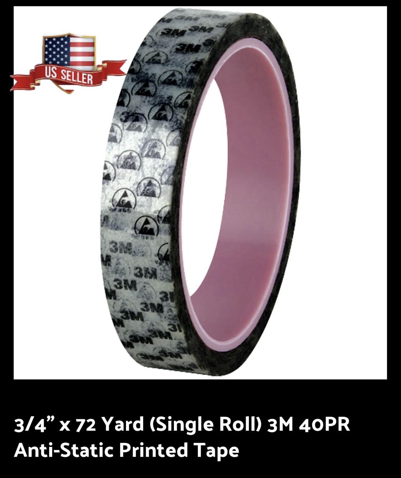 3M 40PR 3/4" x 72 yd Anti-Static Polyester Film Printed Tape, 1 Roll