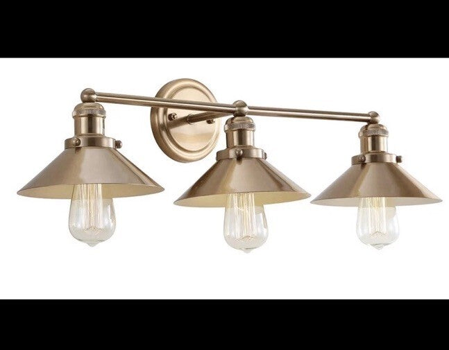 Jonathan Y August 26.5 in. 3-Light Brass Gold Vanity Light JYL7431A