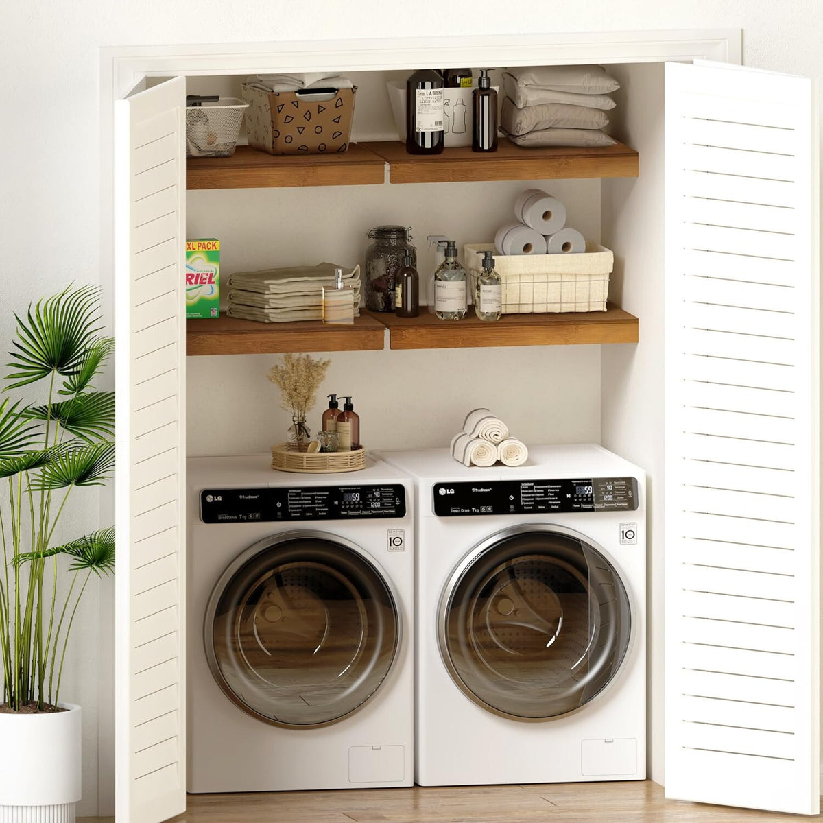 4pcs, 24" W x 16" D Wire Shelf Covers Bamboo Wire Rack Covers for Pantry, Closet