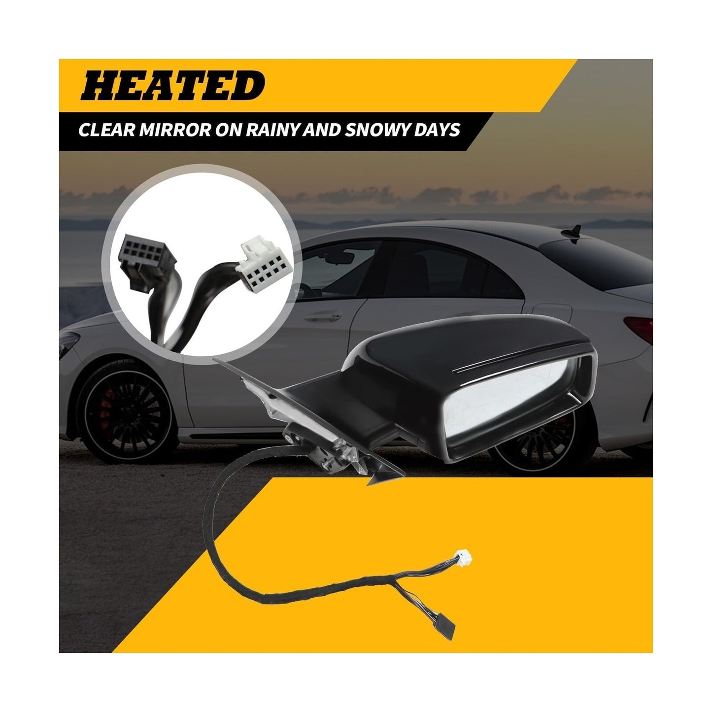 Right Passenger Side Mirror Assembly Compatible with CLA250 CLA45 AMG 2014-20...