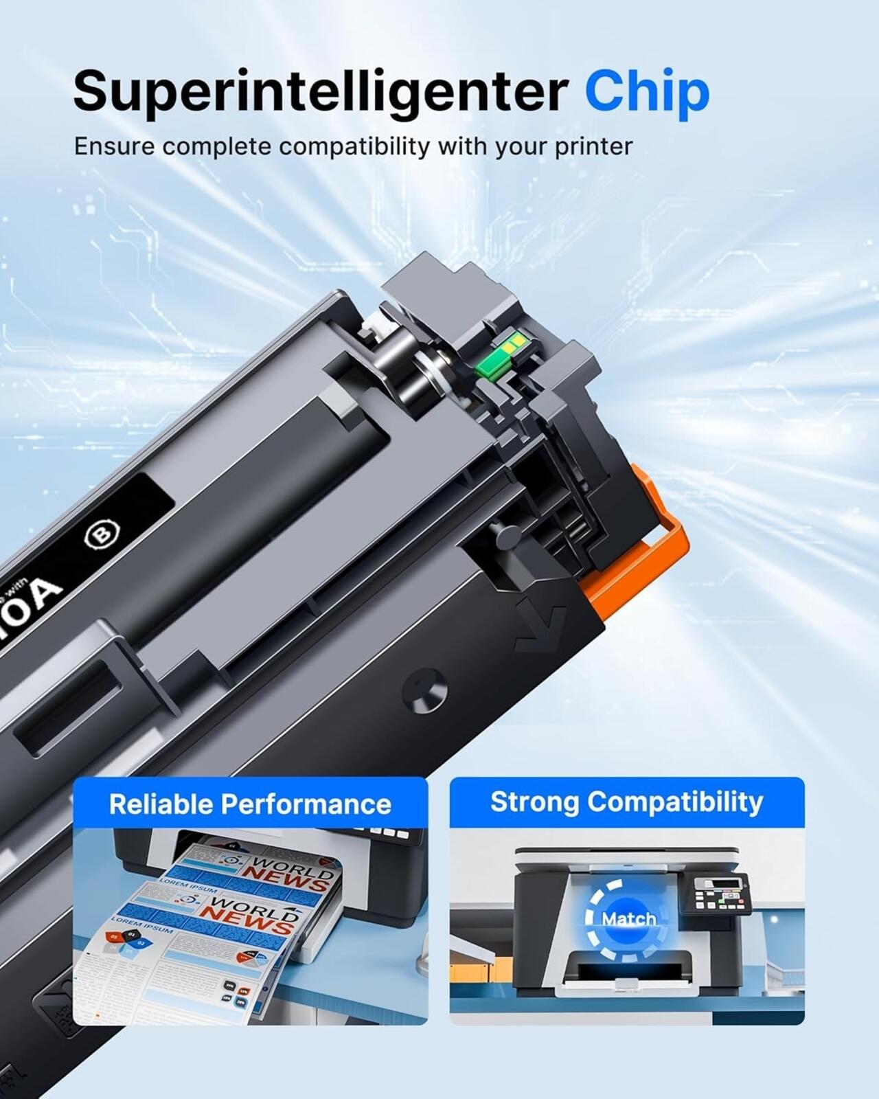 GPC Image Compatible Toner Cartridge Replacement for HP 410A CF410A CF411A