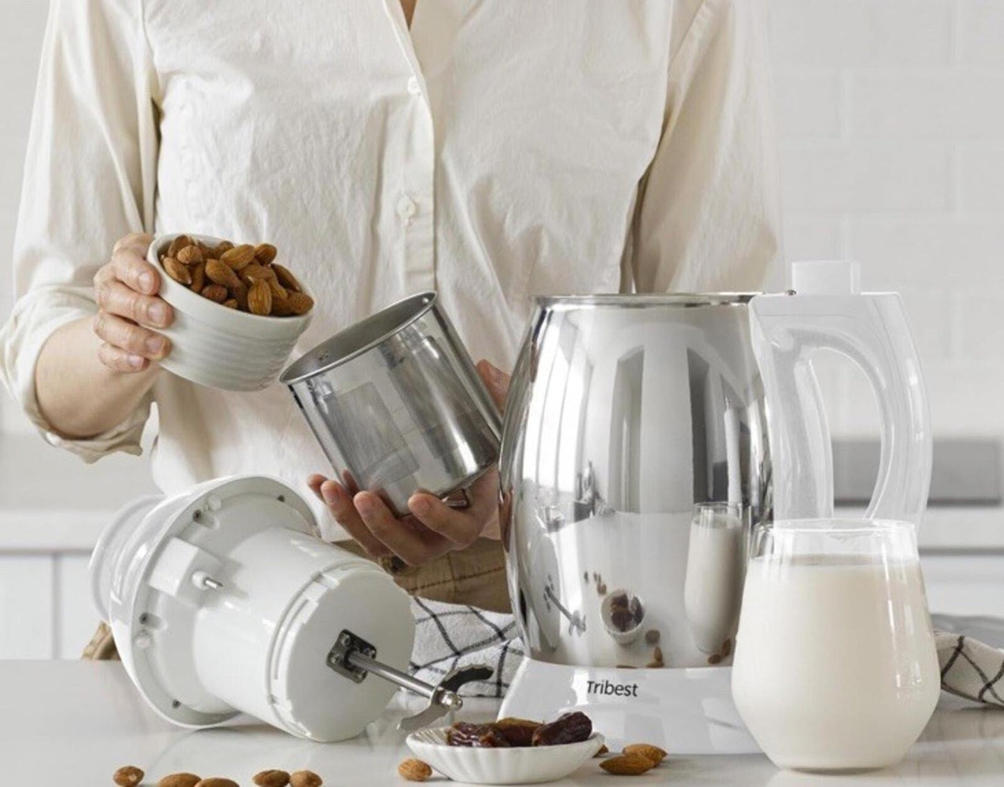 Tribest Soyabella SB-130 Plant-Based Nut Soy Milk Maker Stainless Steel Tested