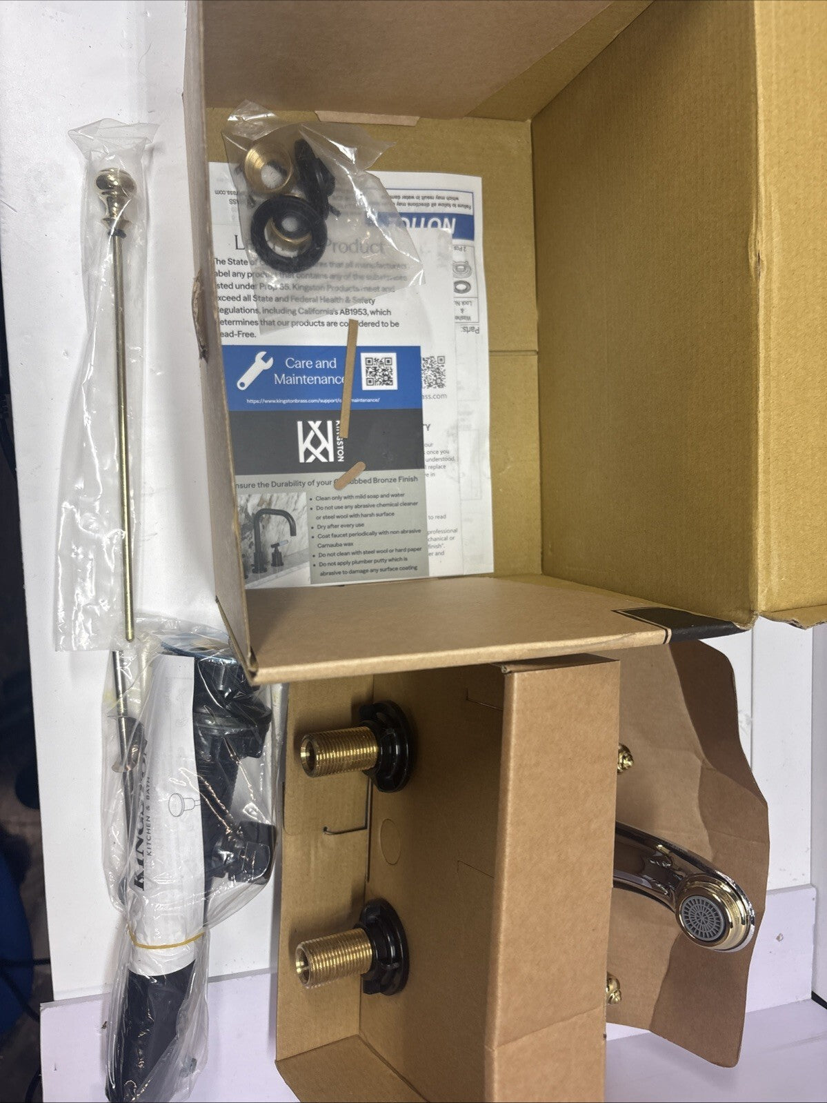 Kingston Brass KB262 Naples 1.2 GPM Centerset Bathroom Faucet - Brass