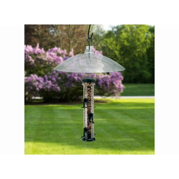 16" Heavy Duty Clear Hanging Squirrel Baffle with Hanging Clip, Clear