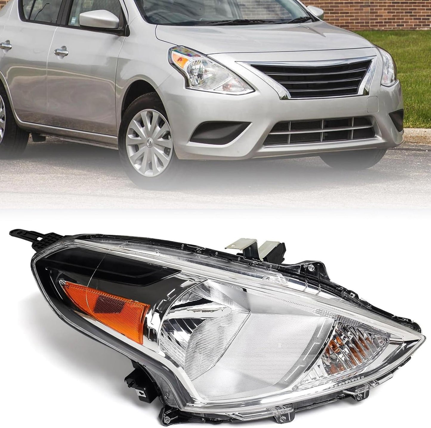 Halogen Headlight Assembly Fit for Nissan Versa 2015-2019 RH