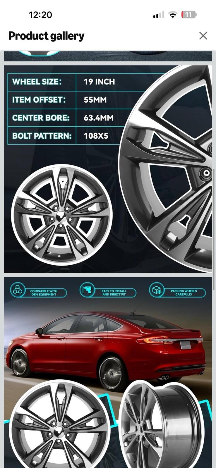 New 19 inch 19x8 Premium Aluminum Alloy Wheel Rim for 2017-2020 Ford Fusion