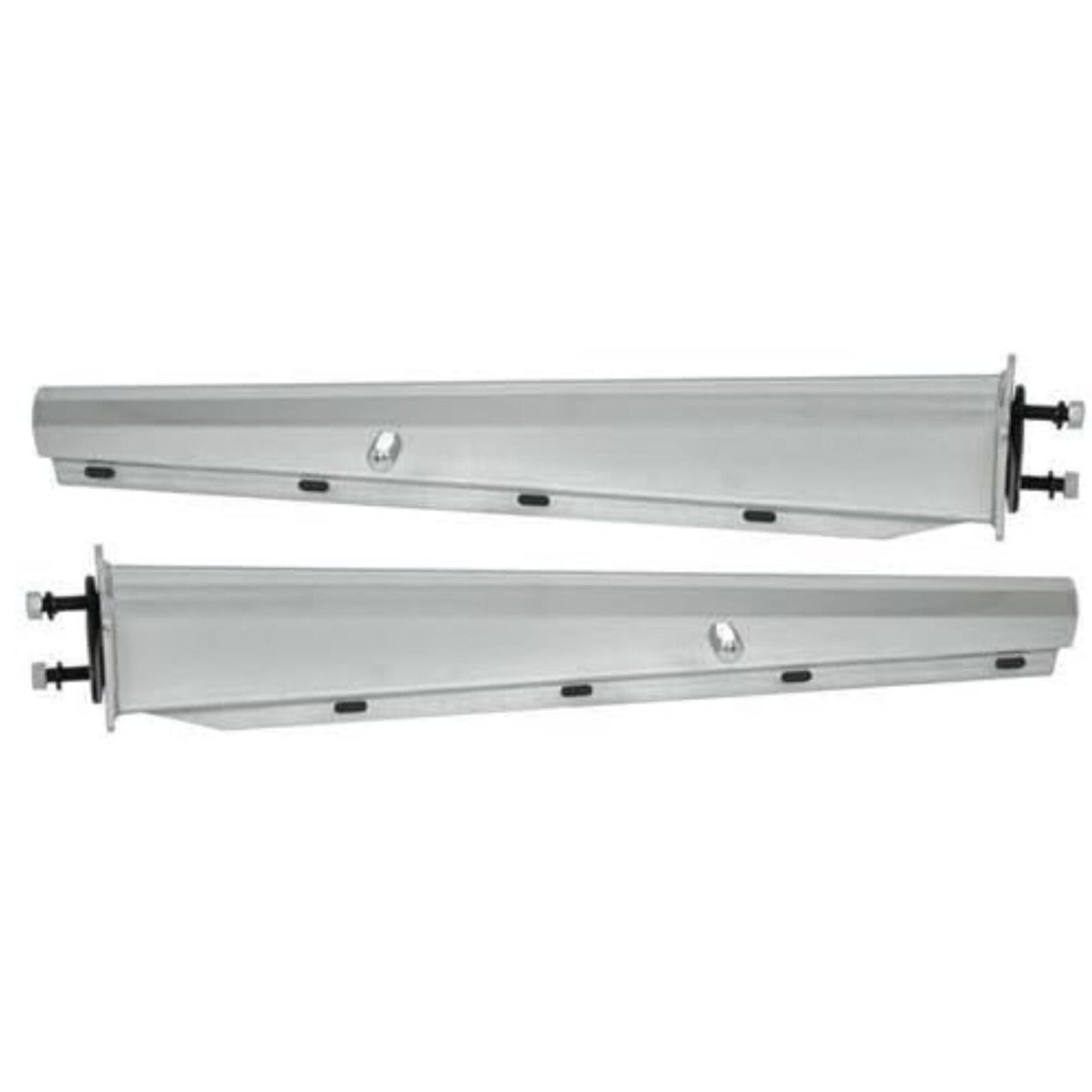 Chrome Straight Mud Flap Hanger Kit Spring Loaded 30" Length 2.5" Bolt Spacing
