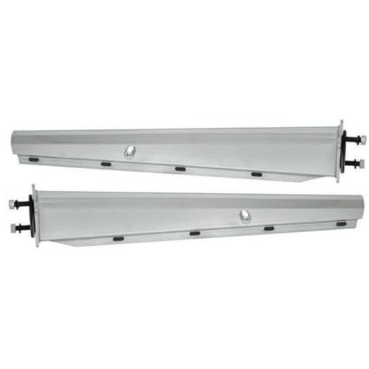 Chrome Straight Mud Flap Hanger Kit Spring Loaded 30" Length 2.5" Bolt Spacing