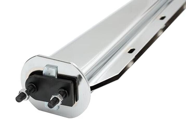 Chrome Straight Spring Loaded Mud Flap Hanger 2.5" Bolt Spacing,30" 2-1/2"