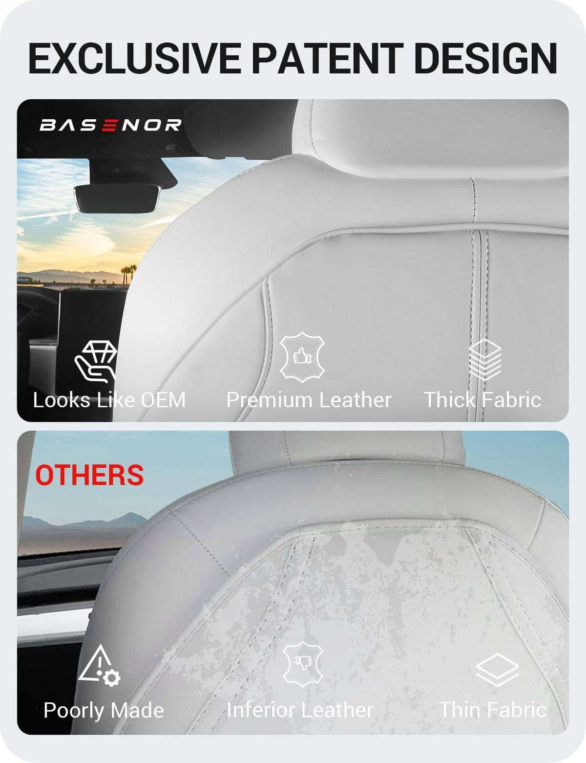 2026 Tesla Model Y(Juniper)/3/S/X Leather Seat Back Kick Protector, Backseat ...