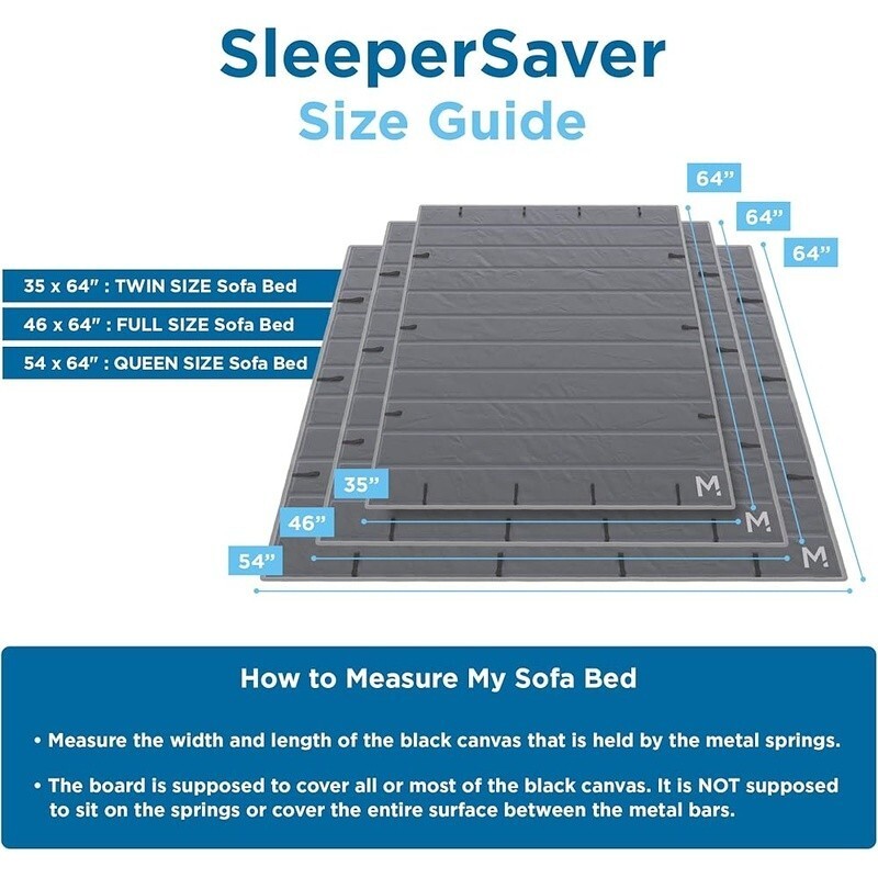 Sleeper Sofa Support Board Sleeper Shield Pullout Bed Mattress Sagging Relief US