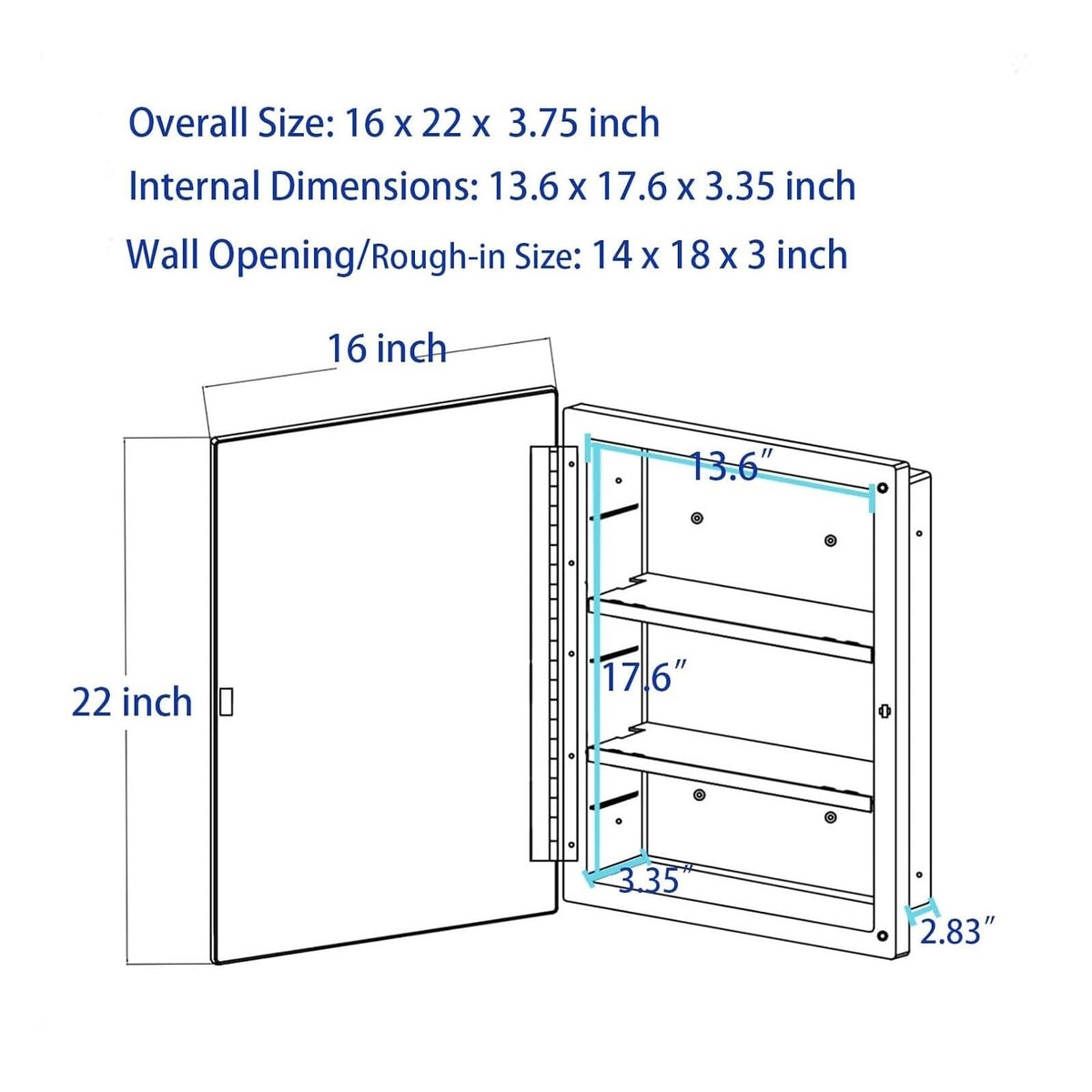 Bathroom Medicine Cabinet with Beveled Mirror, Medicine Cabinet with Storage ...