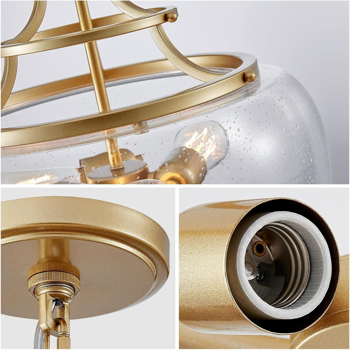 Chandelier Rustic Farmhouse Industrial Round Ceiling Pendant LED Light