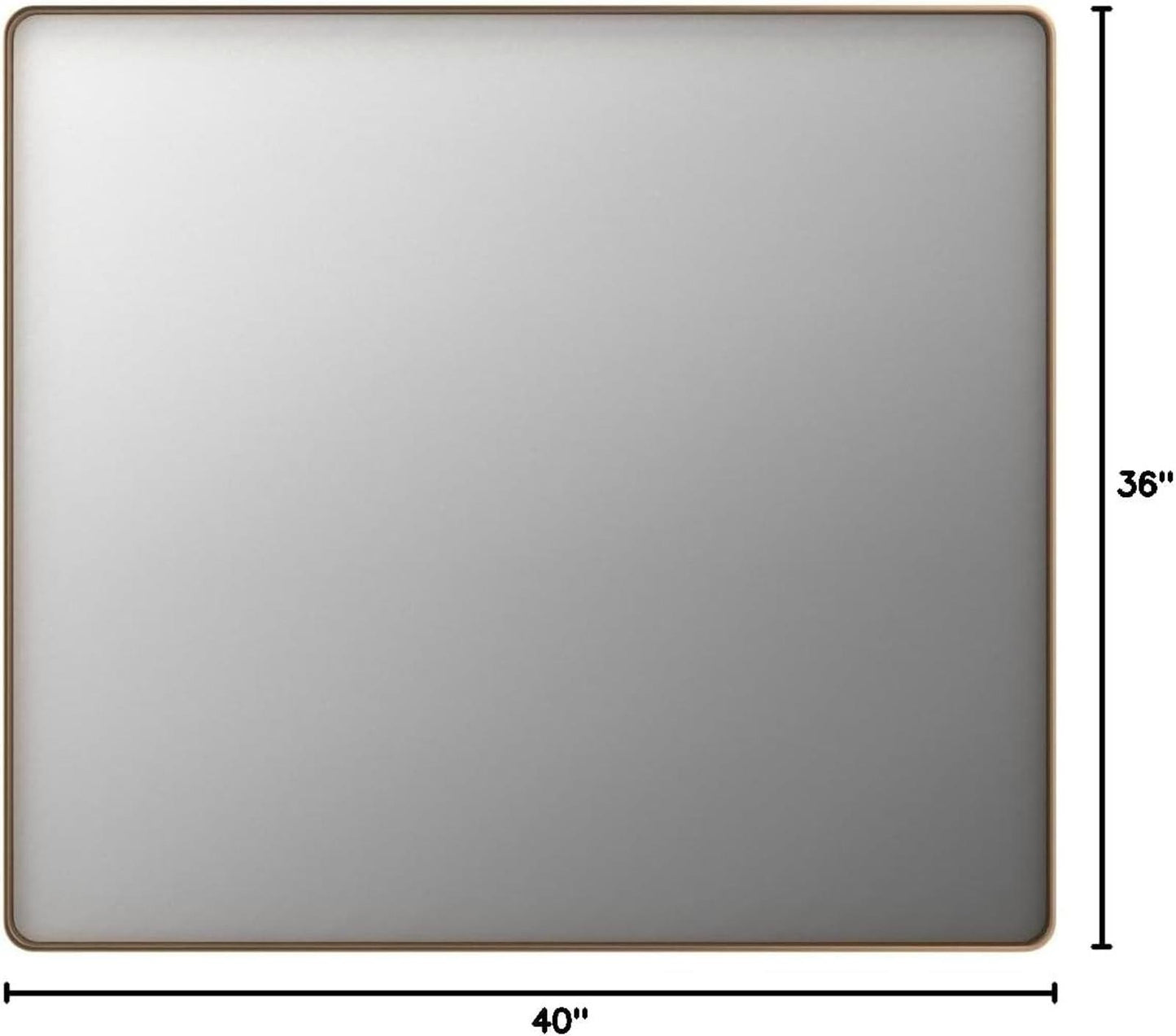 40”X36” Gold Bathroom Mirror, Rounded Rectangle Gold Frame Mirror