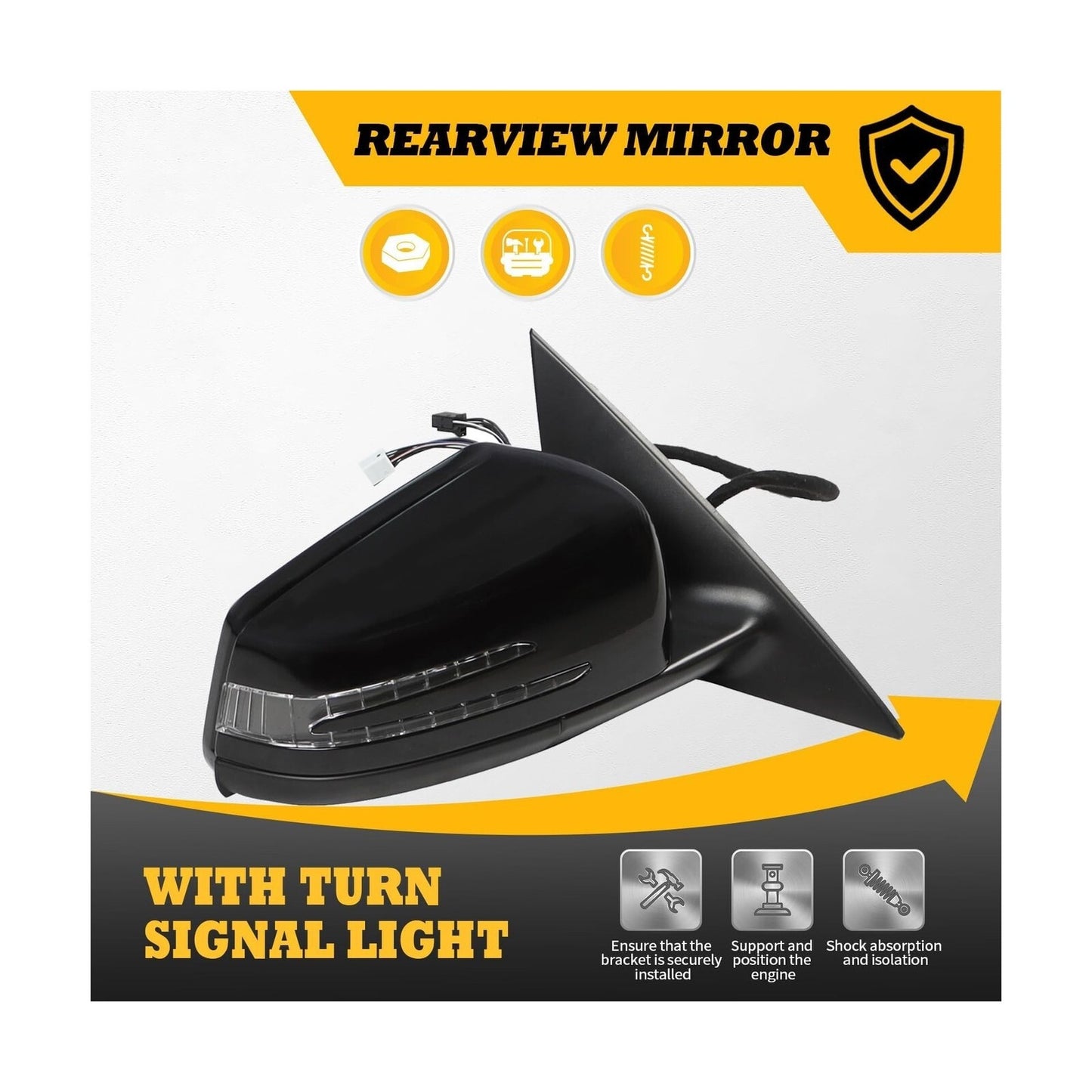 Right Passenger Side Mirror Assembly Compatible with CLA250 CLA45 AMG 2014-20...