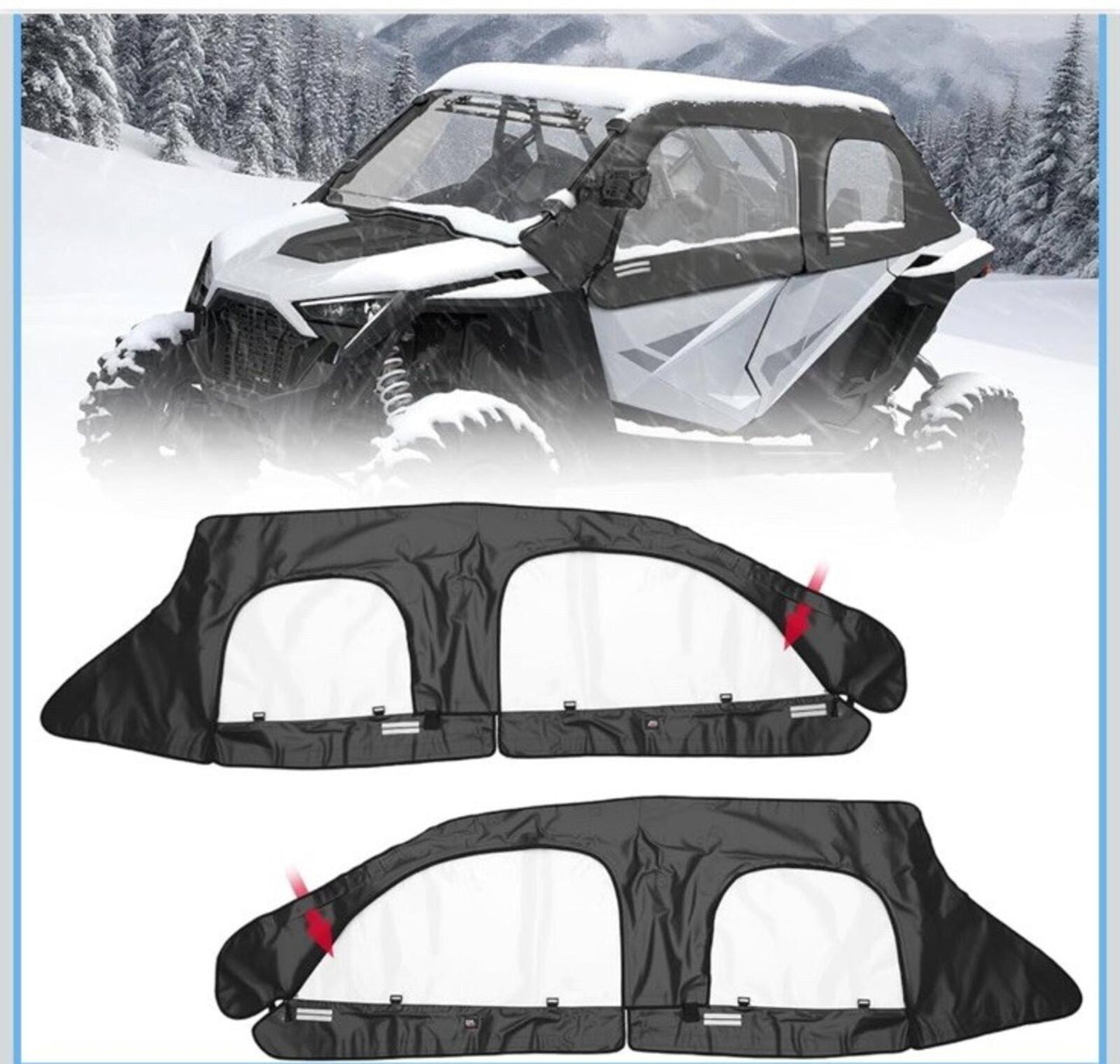 Cab Enclosure Upper Doors For 2020-2025 Polaris RZR PRO XP4 Replace 2884665 4049