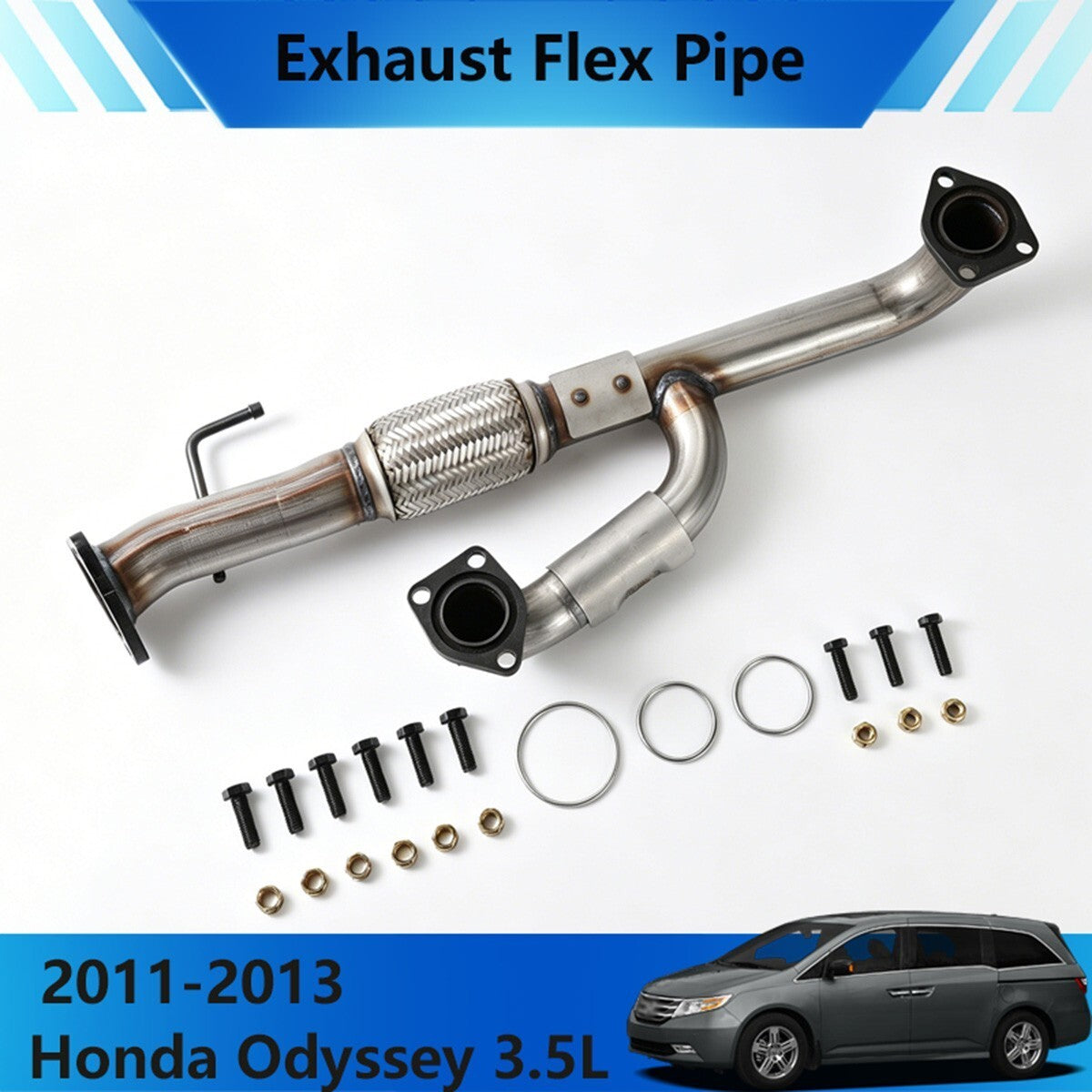 Exhaust Flex Pipe For 2011-2013 Honda Odyssey 3.5L Direct Fit Front Flex Y-Pipe