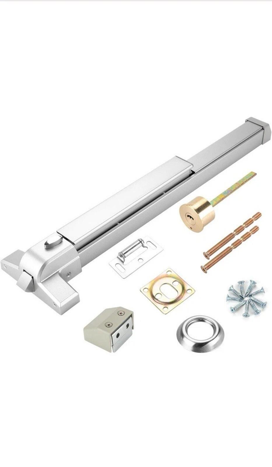 25.5" Panic Exit Device - Stainless Steel Push Bar Lock for Single/Double Doors,