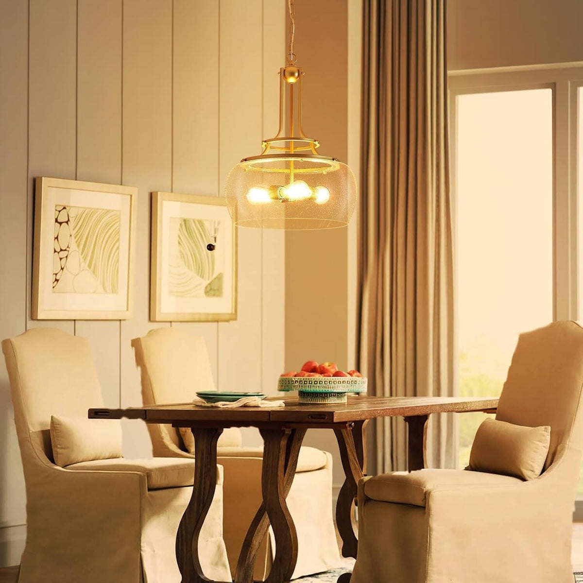 Chandelier Rustic Farmhouse Industrial Round Ceiling Pendant LED Light