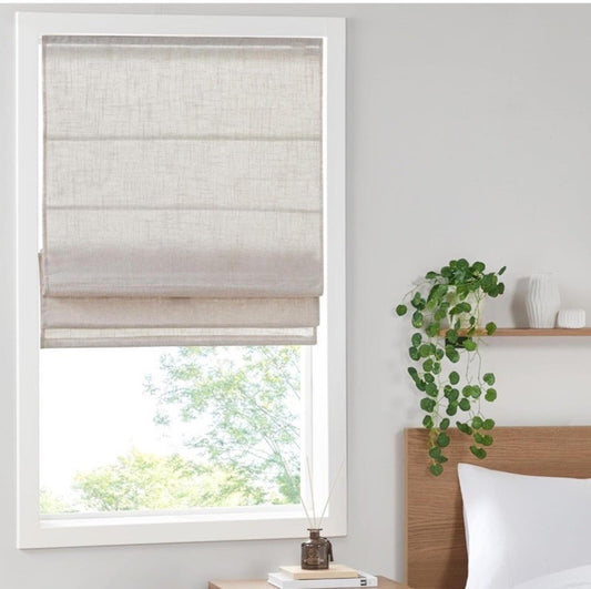 31x64 Madison Park Kyler Cordless Roman Shades Lightweight Linen Blind