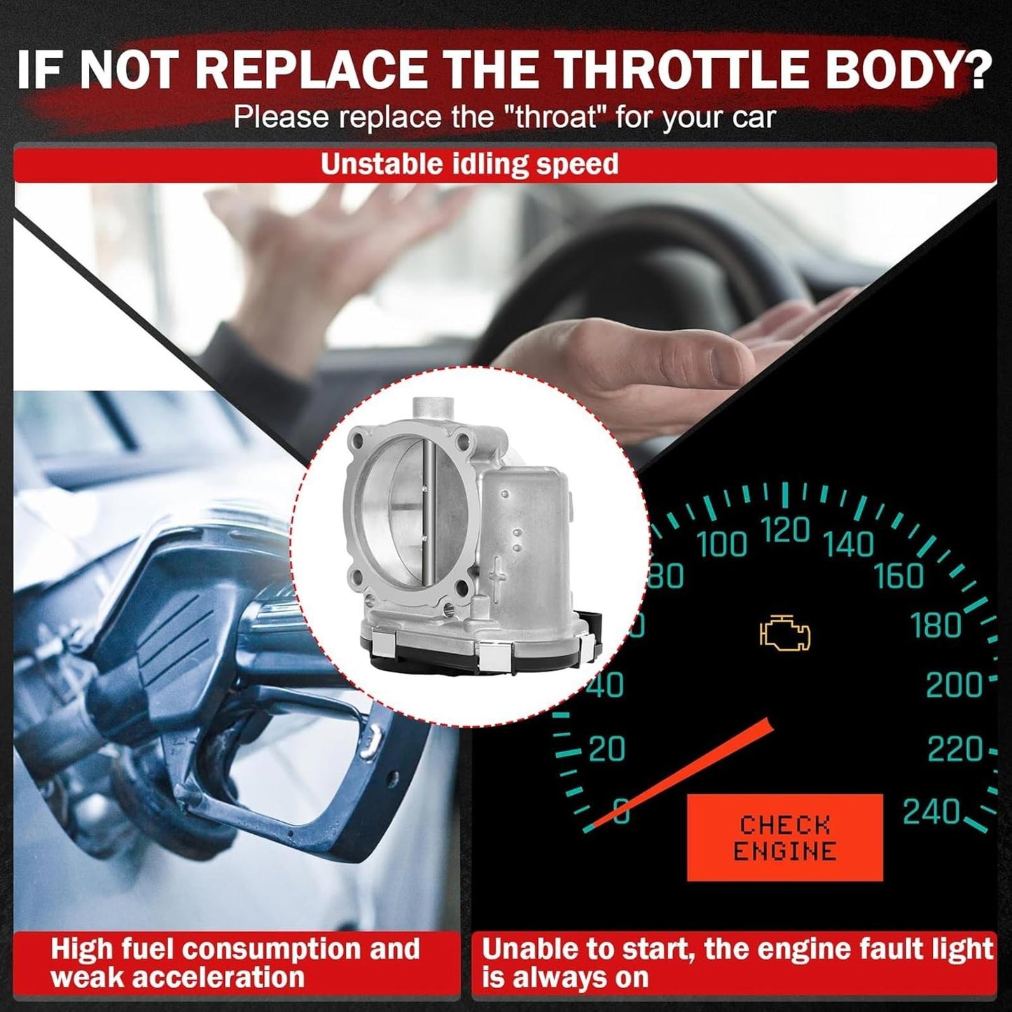 0280750570 TB1163 Throttle Body Compatible 2011-2019 for Jeep Chrysler 300 3.6L