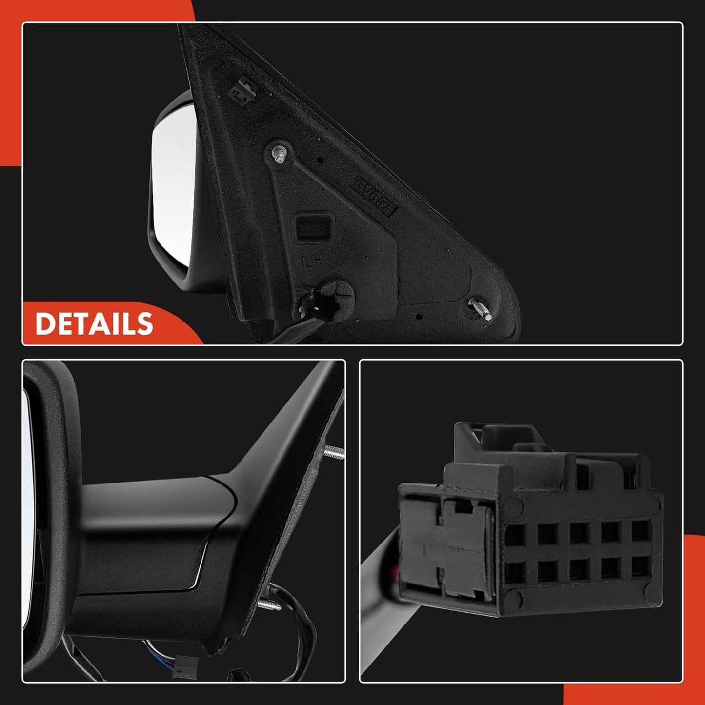 A-Premium Driver Side Power Door Mirror - Compatible with Ram 1500 2014-2018