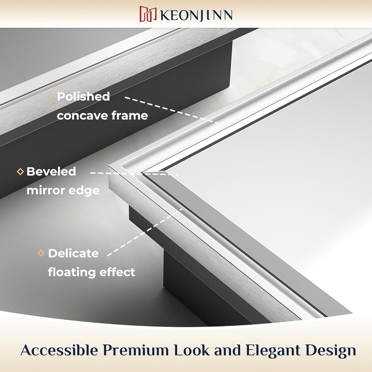 Keonjinn 17" x 25" Silver Bathroom Medicine Cabinets with Mirror