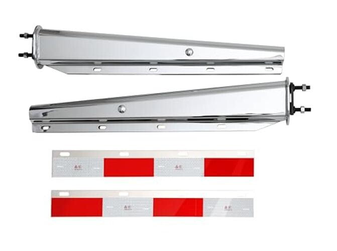 Chrome Straight Spring Loaded Mud Flap Hanger 2.5" Bolt Spacing,30" 2-1/2"