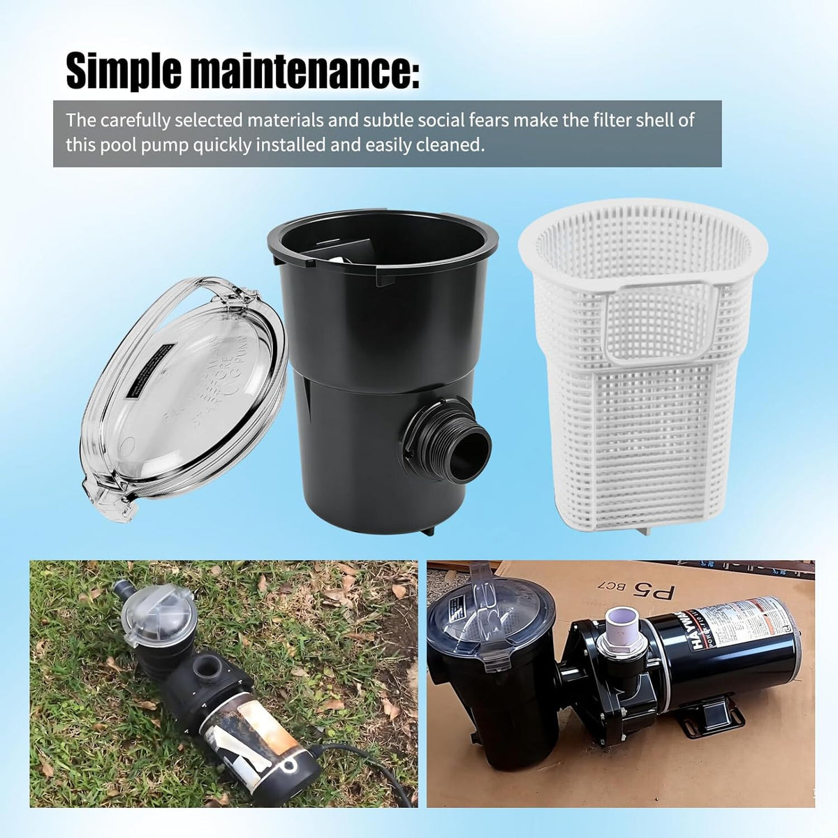 SPX1500CAP Pump Strainer Housing W/Basket Compatible with Hayward Strainer Pump
