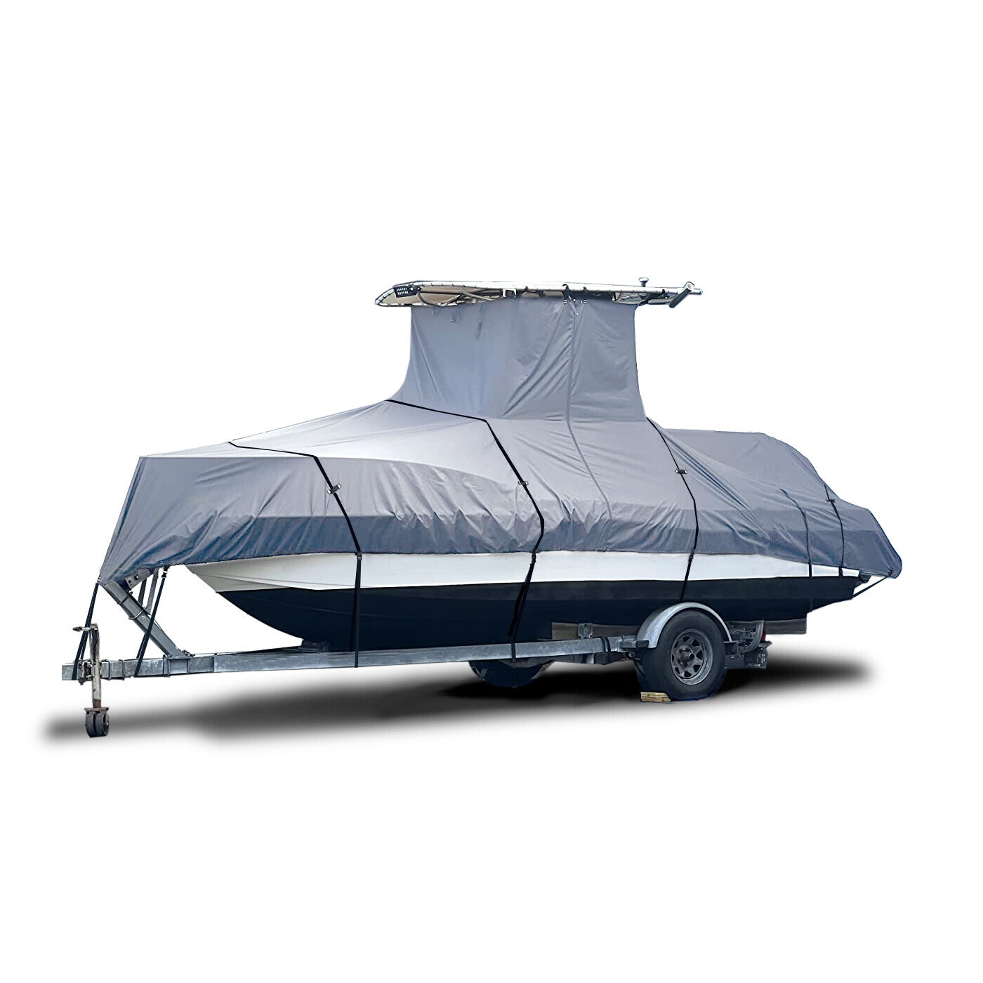 EliteShield Heavy Duty T-Top Boat Cover - Fits 30ft to 32ft Long Center Console