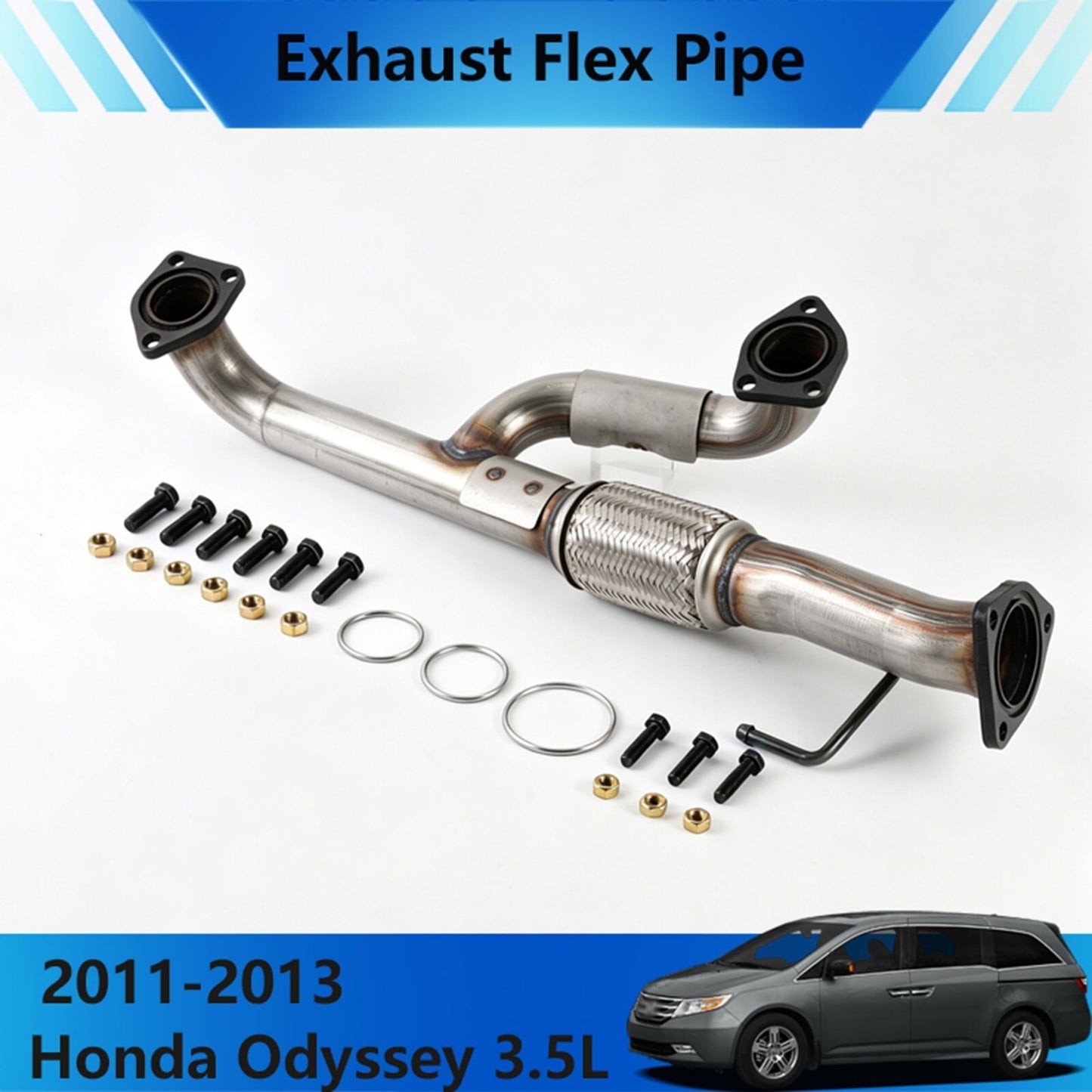 Exhaust Flex Pipe For 2011-2013 Honda Odyssey 3.5L Direct Fit Front Flex Y-Pipe