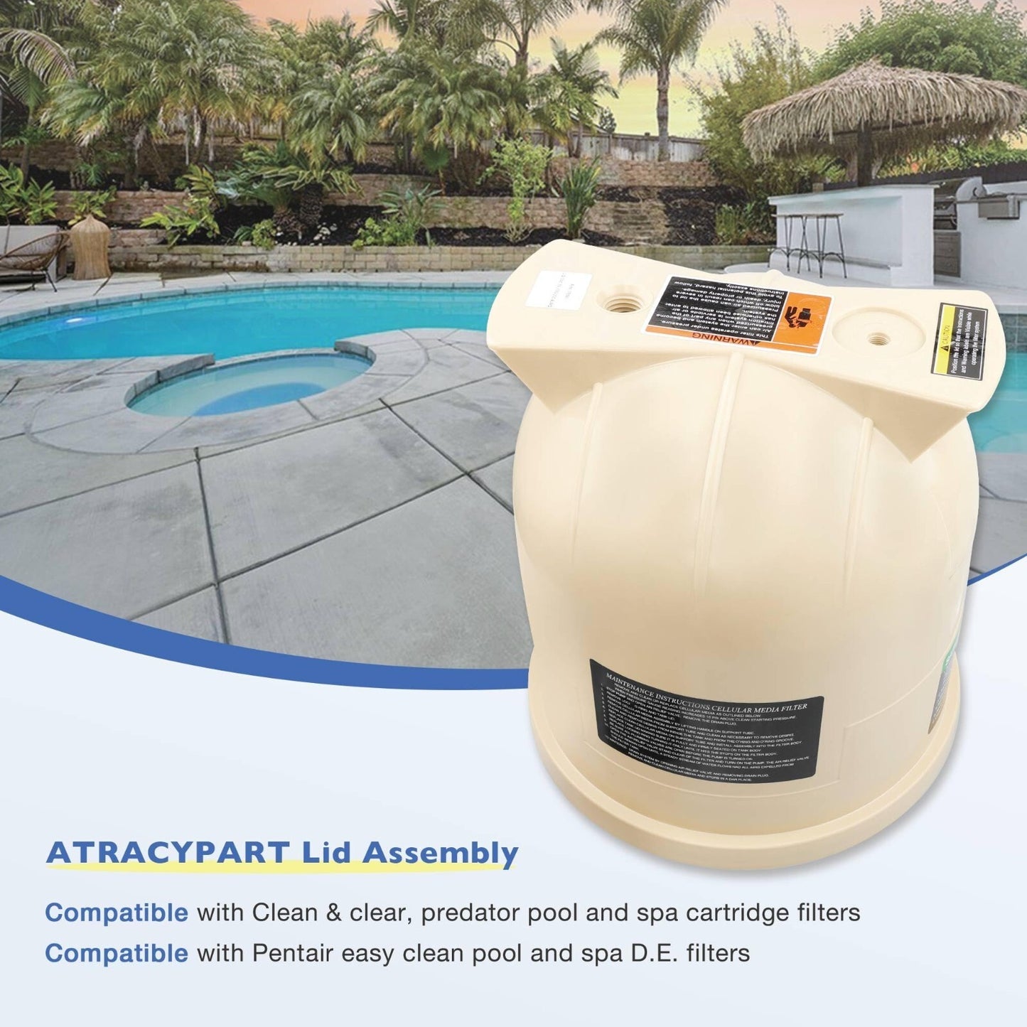 178561 Pool Filter Housing Cover Lid for Pentair Clean & Clear CC200 CC150 CC75
