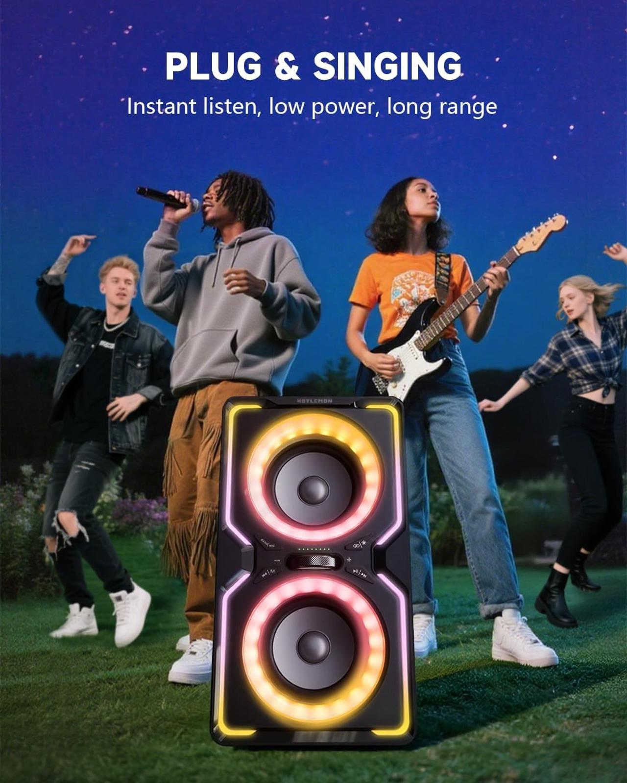 Hotlemon Large Bluetooth Speaker: 240W Peak Powerful Loud Sound with Deep Bass