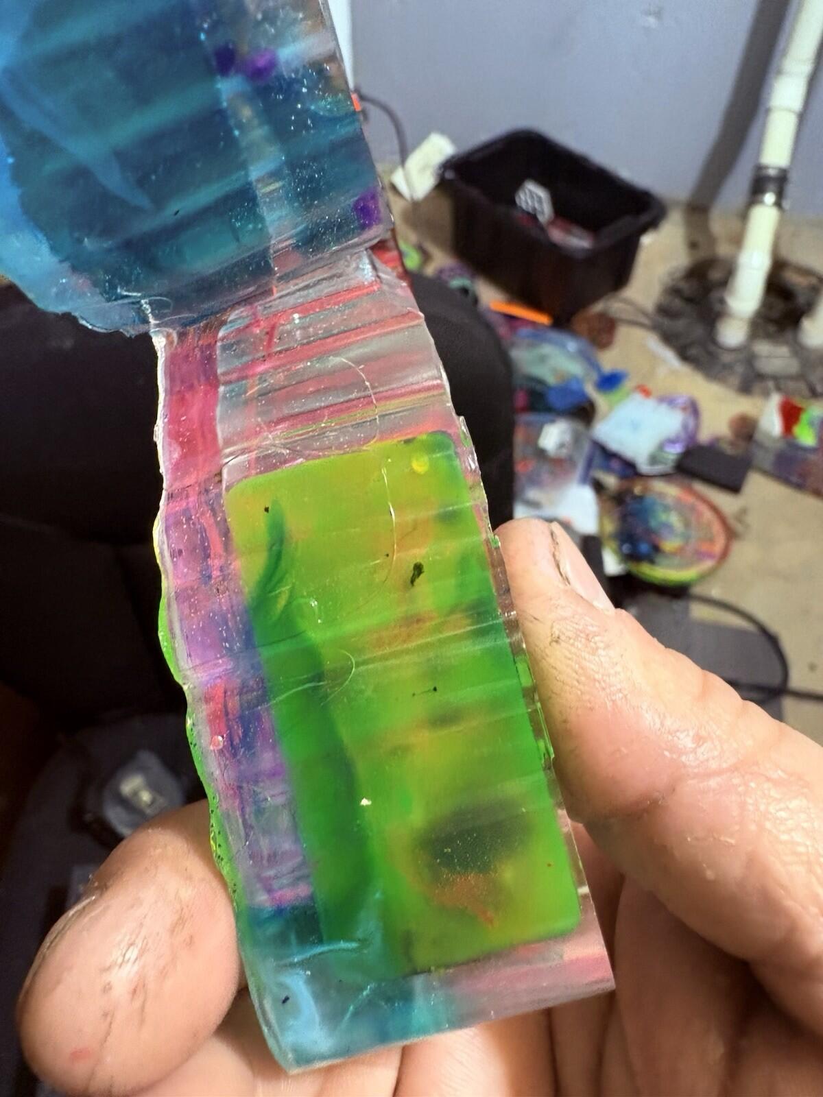 Flower Handmade Epoxy Resin Ash Tray Multicolored Layered A Define Center Piece