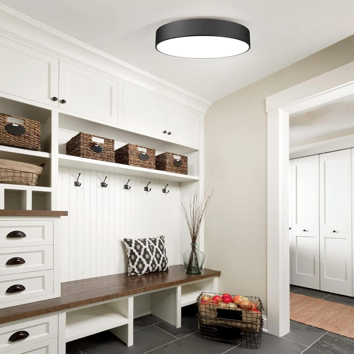 16 inch Round Flush Mount Ceinling Light Fixture 3-Light Modern Ceiling Light