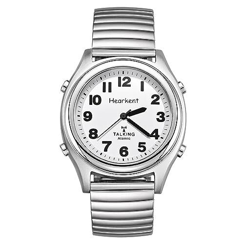 Atomic Talking Watch for Elderly,Blind,Loud Clear English Voice | silver