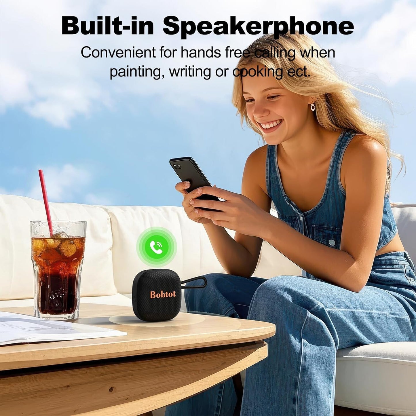 Portable Bluetooth Speakers, Wireless IPX7 Waterproof Mini Speaker with 16H Play
