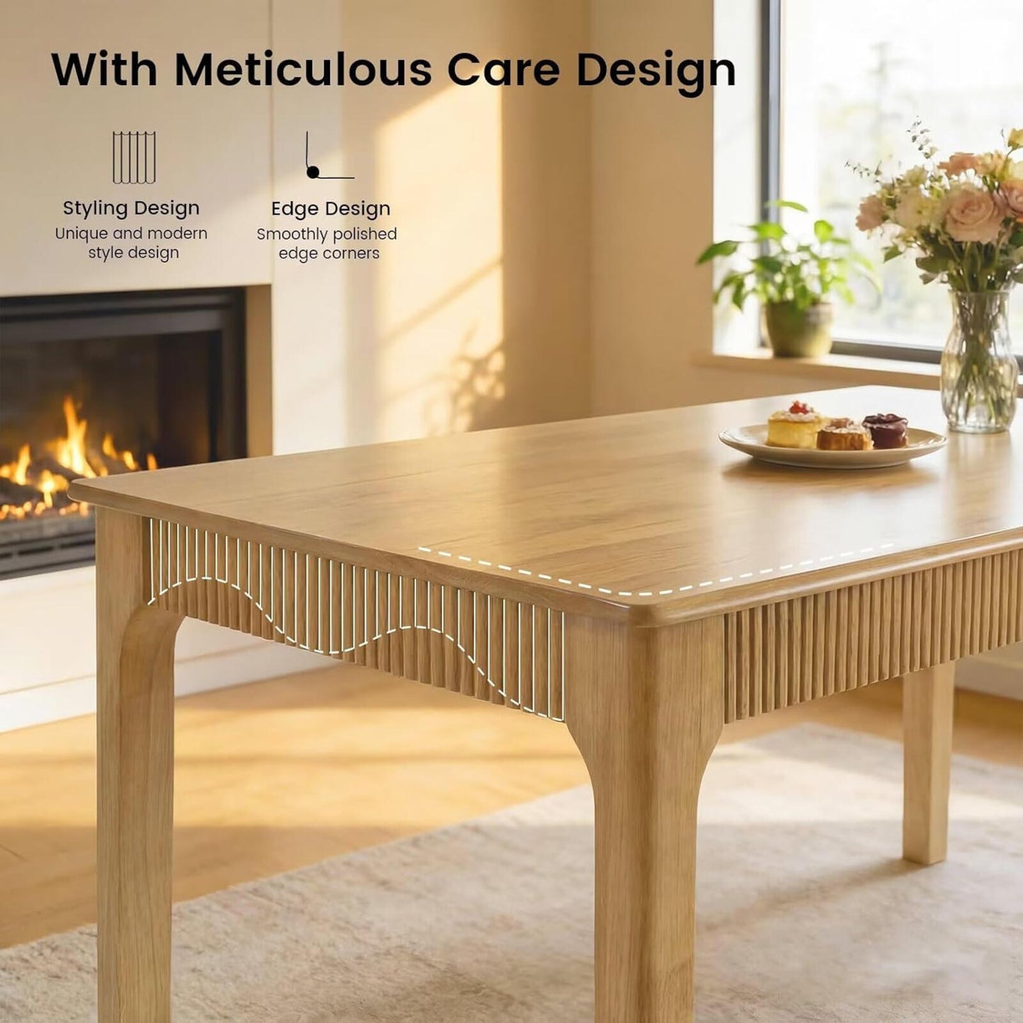 31.5" Solid Wood Dining Table for 2 - Modern Farmhouse Design for Small Spaces