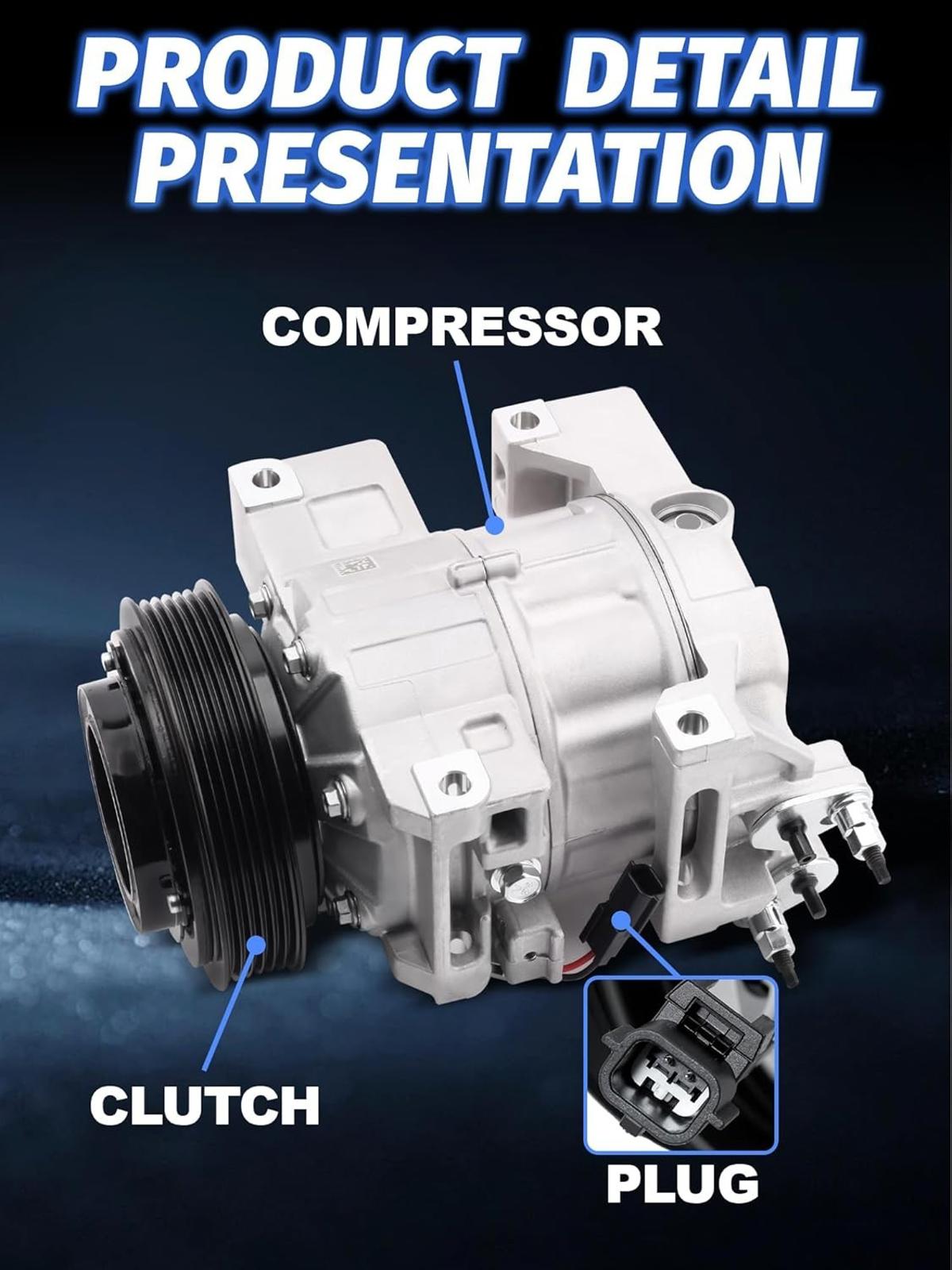 AC Compressor W/Clutch For 2008 2009 2010 2011-2013 Nissan Rogue 2.5L l4 READ